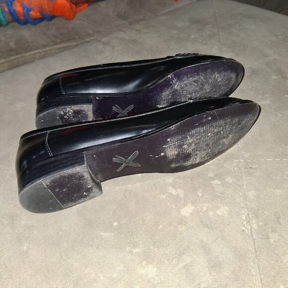 Donald J Pliner DMSX Yev Penny Loafer Black & Gold Women's 8.5M - Picture 7 of 7